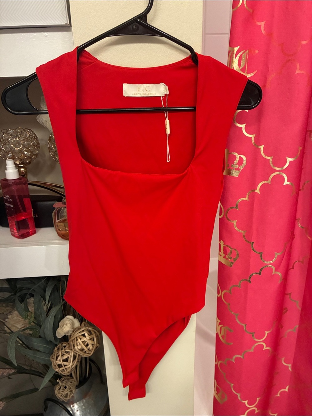 Red Scoop-Neck Bandeau Bodysuit - Women Intimates